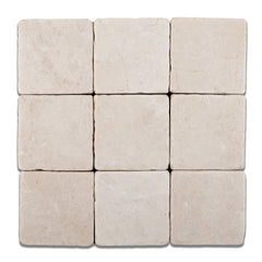 Turkish Crema Marfil Marble 4 X 4 Tumbled Field Tile -