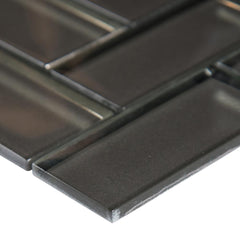 MS International Champagne Bevel Herringbone 13.86 in. x 11.08 in. x 8 mm Glass Mesh-Mounted Mosaic Tile