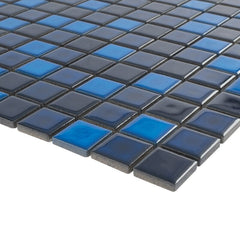 Blues Square 1x1 Porcelain Mosaic Tile for Floor and Wall Tile, Pool Tile, Bathroom and Kitchen Walls Kitchen Backsplashes - Tenedos
