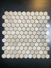 Crema Marfil Marble 1" Hexagon Mosaic Tile Polished - Tenedos
