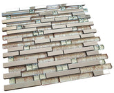 Stainless Steel and Pinky Luxury Diamond Glass Mosaic Tiles - Tenedos