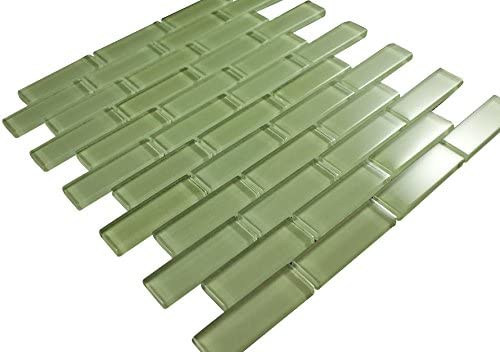 Glossy Lake Green Brick Glass Mosaic Tiles for Bathroom and Kitchen Walls Kitchen Backsplashes