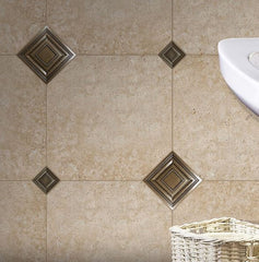 Decorative Insert Pomenade 4x4 Metal Tile in Bronze