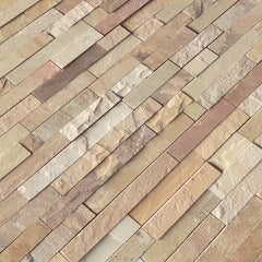Fossil Rustic Ledger Panel 6 in. x 24 in. Natural Quartzite Wall Tile