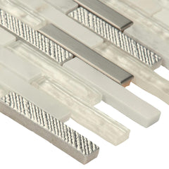 MS International SMOT-SGLSMT-OC8MM Ocean Crest Brick Pattern Mesh-Mounted Mosaic Tile 12 x 12 x 8mm 10 Piece