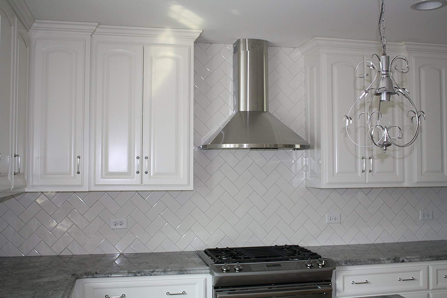 Tenedos 3x6 White Ceramic Bright Glossy Subway Wall Tile (80 pieces - Box of 10 sq.ft.) for Kitchen Bathroom Shower Backsplash