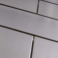 2X6 Stainless Steel Brick Metallic Subway Mosaic Wall Tile for Kitchen Backsplash, Bathroom Shower, Accent Decor