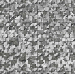 MS International SMOT-MET-SLVAL Silver Aluminum Brushed 3D Pattern Mesh-Mounted Mosaic Tile 12 x 12 x 8mm Gray (Box of 10 Sheets)