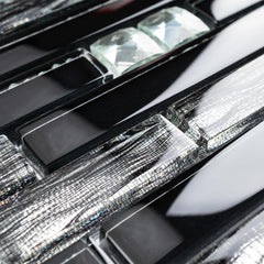 Newport Black Suede Waterfall 12 in. x 12 in. Mesh-Mounted Glass Mosaic Wall Tile