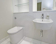 Square Tile White Porcelain Mosaic Shiny Look Pattern 1 1/8" X 1 1/8" - Tenedos