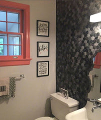 2 in. Hexagon Black Blend with Multi Greyish Textured Marble Mosaic Floor and Wall Tile for Kitchen Backsplash, Shower, Bathroom, Accent Wall, Fireplace Surround