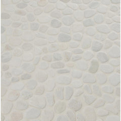 MSI White Pebble 12 in. x 12 in. x 10mm Textured Marble Mesh-Mounted Mosaic Tile (9.1 sq. ft. / case) - Tenedos