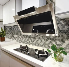 Orleans Multi Greyish Recycled Glass 2 in. Hexagon Mesh Mounted Mosaic Wall Tile for Kitchen Backsplash, Bathroom Shower , Accent Wall, Fireplace Surround