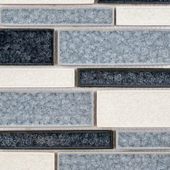 Sky Blue Glossy Crackle Crystal Mosaic Tiles Z Pattern for Bathroom and Kitchen Walls Kitchen Backsplashes - Tenedos