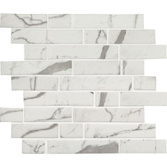 MSI Statuario Celano Interlocking 11.81 in. x 11.81 in. x 6mm Glass Mesh-Mounted Mosaic Tile