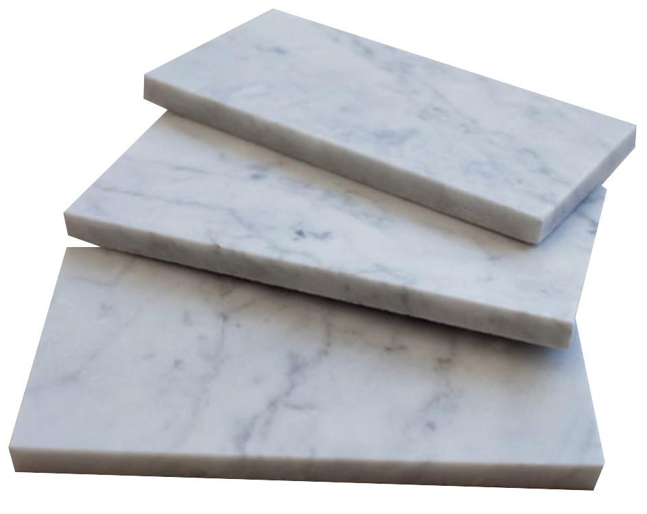 3x6 Tumbled White Carrara Marble Floor and Wall Tile