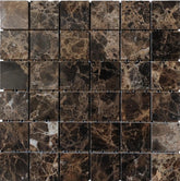 Dark Emperador 2x2 Square Polished Marble Mosaic