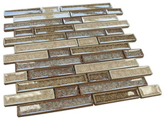 Cream Caramel Glossy Crackle Crystal Mosaic Tiles