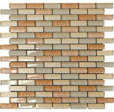 Nude Crystal Glass Mosaic Tile Brick Pattern (Glossy&Matte)