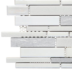 MS International Everest Interlocking 12 in. x 12 in. x 8 mm Porcelain and Stone Mesh-Mounted Mosaic Wall Tile