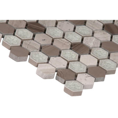 MS International SMOT-SGLSGG-HEXHAM8MM Hexham Blend 1" Hexagon Mosaic Tiles, 8mm