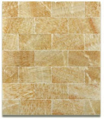 Tenedos Honey Onyx Subway 3x6 Marble Tile Premium Polished (Pack of 8 Pcs. 1 Sqft.)
