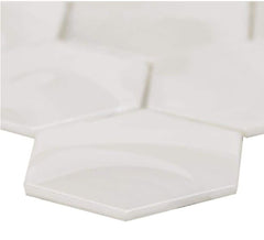 Tenedos Natural Pearl Hexagon 3 in. Glass Mosaic Wall Tile for Kitchen Backsplash, Bathroon Wall, Accent Wall