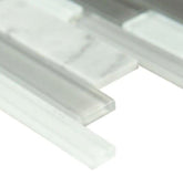 Milano Classic Carrara White and Greys Glass with Marble Stone Mosaic Wall Tile for Kitchen and Bathroom Backsplash, Shower Wall Tile, Accent Wall