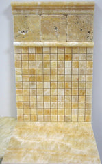 Honey Onyx Marble 1 x 1 Inch Polished Premium for Bathroom and Kitchen Mosaic Tile