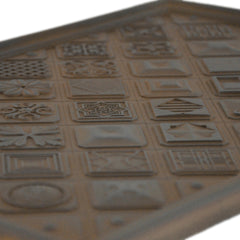 12x18 inch Potpourri Mix Hand Made Textured Premium Metal Decorative Mural Tile for Kitchen Backsplash and Fireplace (Rust)