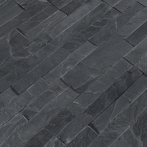 MSI Midnight Ash Peel and Stick Stacked Stone Brick 21.75" X 6", Wall Tile, Fireplace Tile, Backsplash Tile, Bathroom Tile, Easy DIY Tile (Box of 15pcs ) - Tenedos