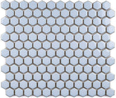 Vintage Sky Blue Hexagon Porcelain Wall Floor Mosaic Tile Polished for Kitchen Backsplash, Bathroom Shower, Accent décor