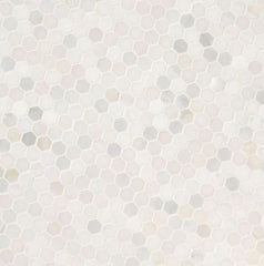 White Creamy Brownish Champagne Hexagon 1 in. Marble Floor Wall Tile Polished for Kitchen Backsplash, Bathroom Shower, Fireplace, Accent decor (Box of 10 Sheets)