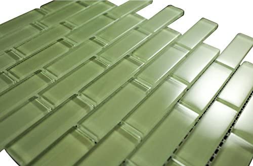 Glossy Lake Green Brick Glass Mosaic Tiles for Bathroom and Kitchen Walls Kitchen Backsplashes