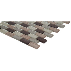 MS International Ayres 1 in. x 2 in. Blend Glass Mesh-Mounted Mosaic Tile