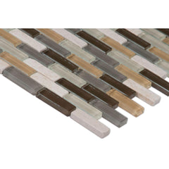 MS International Luxor Valley Brick Pattern 12 in. x 12 in. Multi Glass Mesh-Mounted Mosaic Tile - Tenedos