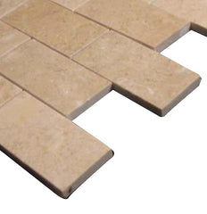 Crema Marfil Marble 2x4 Mosaic Tile Polished