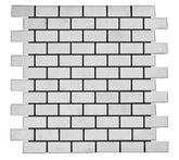 Statuary Crystal Marble Italian White Statuario 1x2 Mosaic Tile Polished