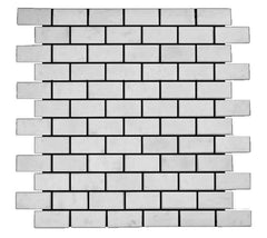 Statuary Crystal Marble Italian White Statuario 1x2 Mosaic Tile Polished