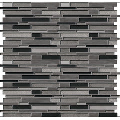 MS International Metro Gris Interlocking Glass Porcelain Mosaic Tile (Box 10 Sheets) - Tenedos