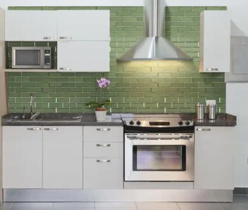 Evergreen Beveled Look Subway 2x6 Glass Mosaic Wall Tile for Kitchen Backsplash, Bathroom Walls