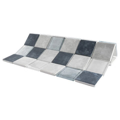 Blue with Gray and White Glass 2" Square Mosaic Tile for Walls, Bathroom and Kitchen Walls Kitchen Backsplashes - Tenedos