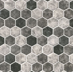 Orleans Multi Greyish Recycled Glass 2 in. Hexagon Mesh Mounted Mosaic Wall Tile for Kitchen Backsplash, Bathroom Shower , Accent Wall, Fireplace Surround