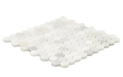 White Creamy Brownish Champagne Hexagon 1 in. Marble Floor Wall Tile Polished for Kitchen Backsplash, Bathroom Shower, Fireplace, Accent decor (Box of 10 Sheets)