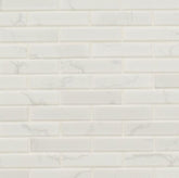 1x4 Andalusian Carrara White Greyish Marble Look Matte Porcelain Wall Tile for Kitchen Backsplash, Bathroom Wall, Accent Wall