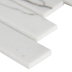 MSI Statuario Celano Interlocking 11.81 in. x 11.81 in. x 6mm Glass Mesh-Mounted Mosaic Tile