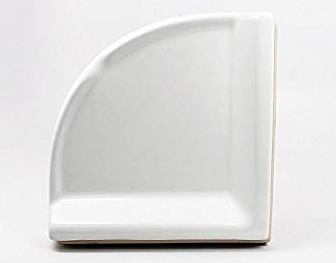 Tenedos White Glazed Ceramic Bathroom Accessory Kit (Corner Shower Shelf) - Not Flat Surface Installation