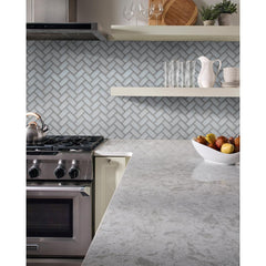 MSI Ice Bevel Herringbone 11.08 in. x 13.86 in. x 8mm Glass Mesh-Mounted Mosaic Tile