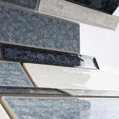 Sky Blue Glossy Crackle Crystal Mosaic Tiles Z Pattern for Bathroom and Kitchen Walls Kitchen Backsplashes - Tenedos