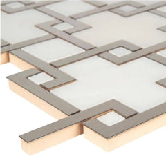 MSI Blanco Lynx 10.47 in. x 10.4 in. x 8 mm Polished Marble Stone with Metal Mosaic Floor Wall Tile